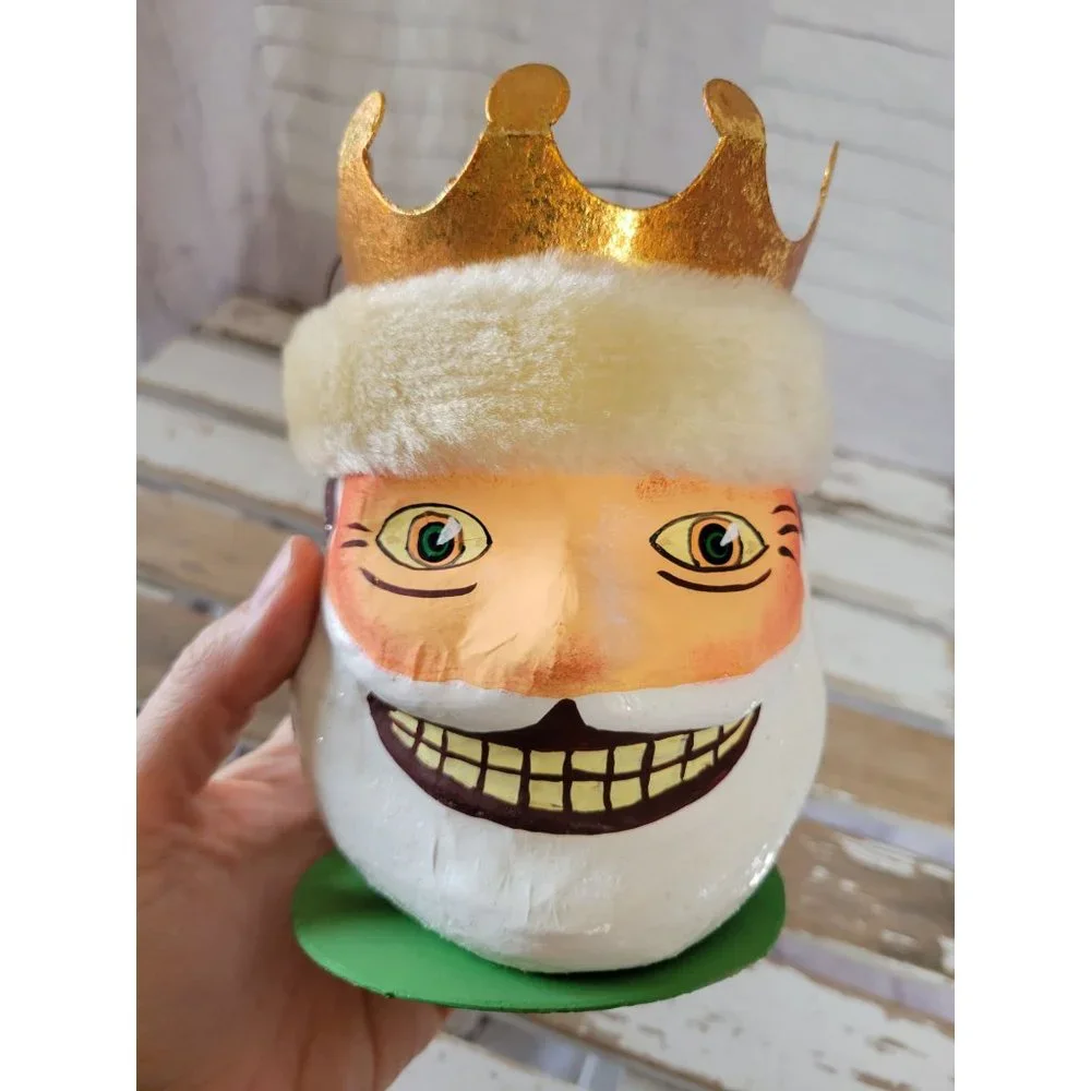 Dept 56 King‎ bucket bag paper mache lantern decor unique